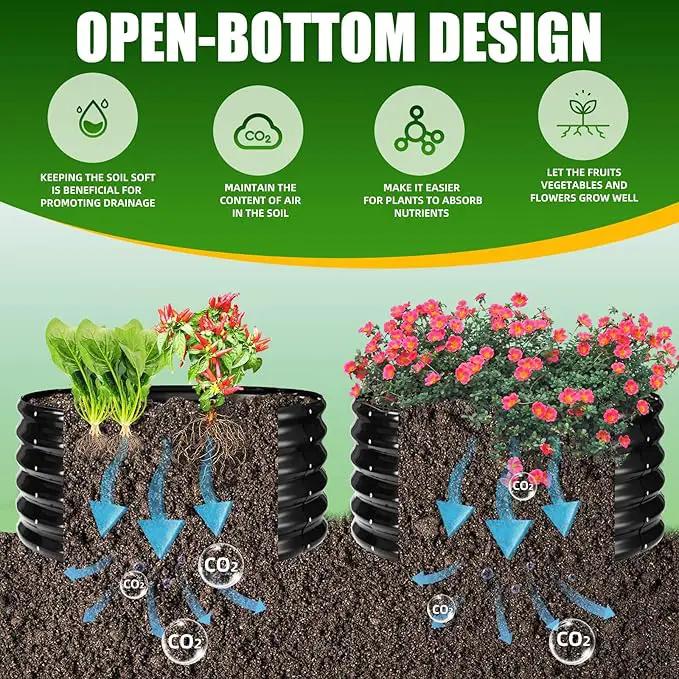 17" Tall Elevated Round Metal Rised Garden Bed- 2.7'x2.7' in Size and 0.8MM Thick Durable Planter Box for Vegetables Flowers Succulent at Patio/Garden Outdoor (Black, 2.7FT Diameter) by GreenHaven Gardens