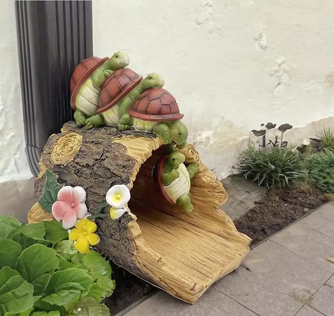 Turtle Statues Gutter Downspout Extension Statues Garden Decoration,Resin Statue Outdoor Decor,Animal Downspout Diverter,Decorative Gutter Extension,3"×4" Downspout Extender Diverter Splash Block by GreenHaven Gardens