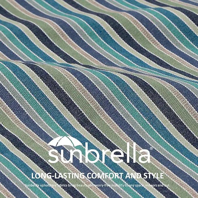 Sunbrella Square Corner Seat Cushions, 19" x 19" x 3", Set of 4, Indoor Outdoor Water Repellent Universal Chair Pads with Ties for Patio Furniture, Garden Dining Chairs, Swell Turquoise by GreenHaven Gardens