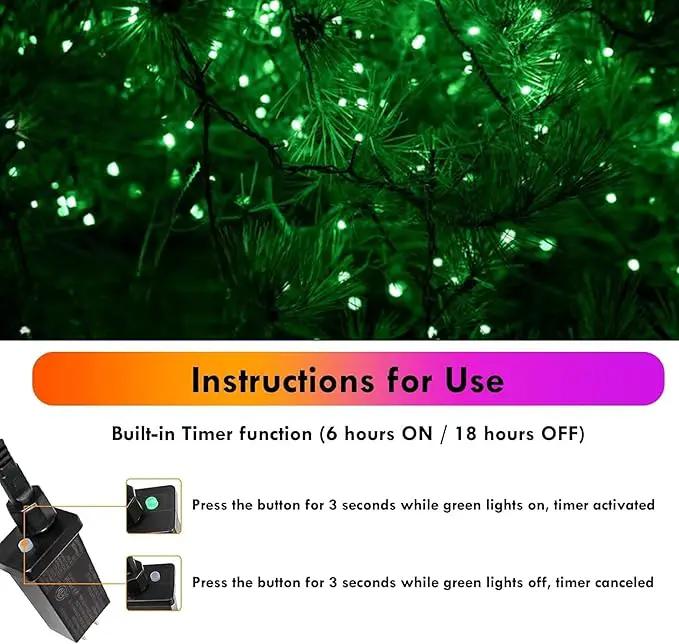 SANJICHA 2-Pack 66FT 200LED Green St. Patrick's Day Lights for Indoor/Outdoor, Super Bright Plug in Fairy Lights, Waterproof String Lights for Festive Decorations St Patrick's Day Garden Tree by GreenHaven Gardens