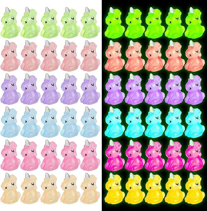 100 PCS Mini Resin Unicorn Luminous Tiny Unicorn Miniature Figurines Glow in The Dark Mini Resin Animals Suitable for DIY Cake Ornaments Crafts Moss Landscape Decoration by GreenHaven Gardens