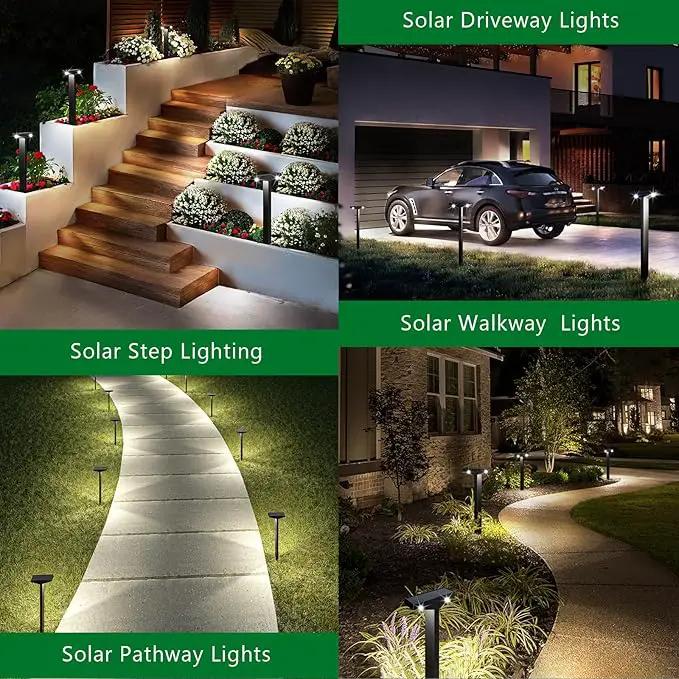 JSOT Solar Lights Outdoor 4 Pack, Solar-Powered Landscape Lighting for Outside, Perfect IP65 Waterproof Solar Pathway Lights for Backyard, Lawn, Driveway, Walkway, Garden Decorative. (Cool White) by GreenHaven Gardens