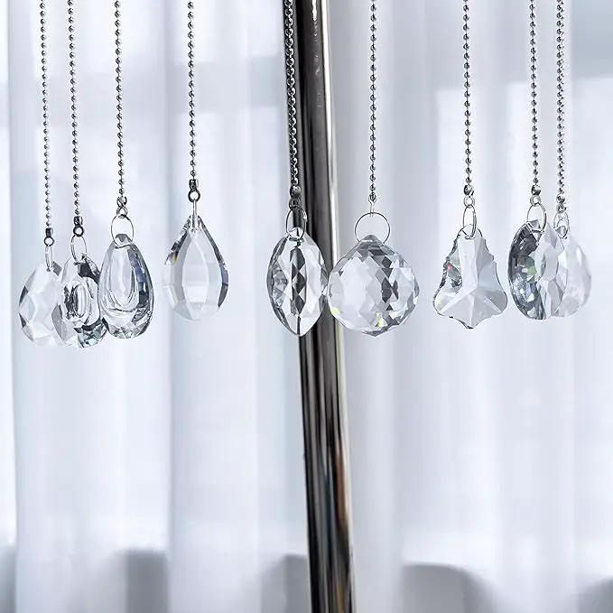 kanpura Pack of 10 Clear Crystal Suncatcher Chandelier Lamp Lighting Drops Pendants,Hanging Glass Ball Prisms Window Home Decor by GreenHaven Gardens
