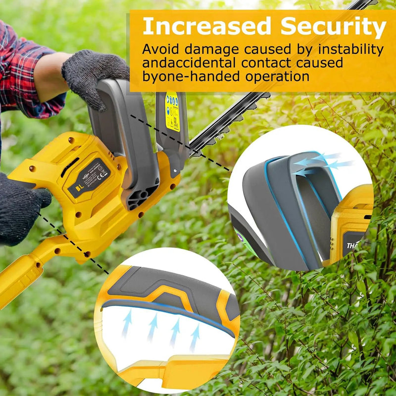 Hedge Trimmer Compatible for Dewalt 20V 60V DCB206 DCB609，Cordless Electric Hedge Trimmer with 1600RPM Brushless Motor, 22'' Dual-Action Blade with 3/5'' Cutting Capacity (NO Battery) by GreenHaven Gardens