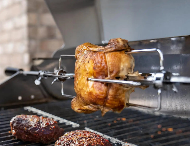 Monument Grills Larger 4-Burner Propane Gas Grills Stainless Steel with Rotisserie Kit(2 Items) by GreenHaven Gardens