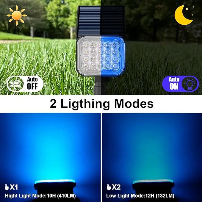 Solar Spot Lights Outdoor, Blue Solar Lights Outdoor Waterproof IP65, Adjustable Panel Solar Landscape Spotlights for Tree Yard Halloween Christmas Landscape Decor, 6 Pack by GreenHaven Gardens