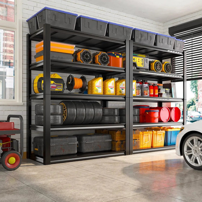 REIBII Storage Shelves Heavy Duty Garage Shelving 72" Adjustable Metal Shelves for Storage 5 Tier Garage Shelf Heavy Duty 2500LBS Basement Kitchen Pantry Shelf, 3 Pack by GreenHaven Gardens