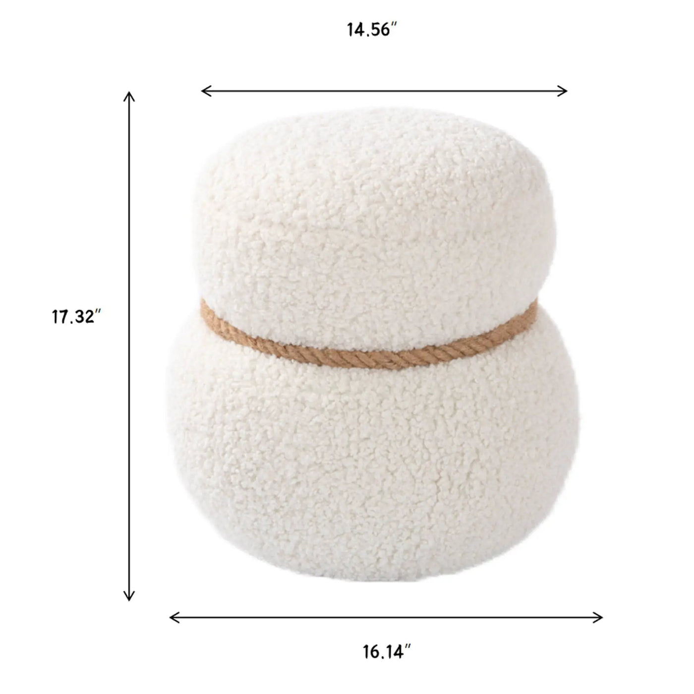 Snowman Stool With Cushion And Solid Wood Frame by HouseOfZazla