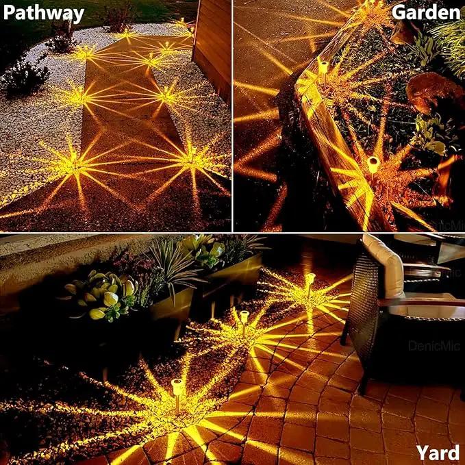 DenicMic Solar Lights Outdoor Pathway Lights LED Waterproof Acrylic Lamp Head Stainless Steel Stake for Yard Garden Landscape Path Walkway Driveway Patio Lawn (Orange 10Pack) by GreenHaven Gardens