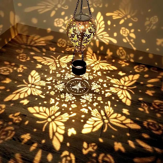 Butterfly Decor Hot Air Balloon Solar Lantern – Outdoor Decorative Hanging Light for Garden Yard Patio Porch Lawn and Pathway – Unique Housewarming, Birthday Gift for Women Mom Grandma by GreenHaven Gardens