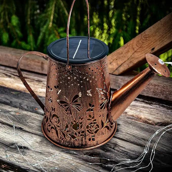 Anordsem Solar Watering Can Lights: Garden Light Outdoor Waterproof for Yard Decorative - Butterfly Hanging Lantern with Hook Patio Path Proch Decor - Gardening Gifts for Women Mom Grandma by GreenHaven Gardens