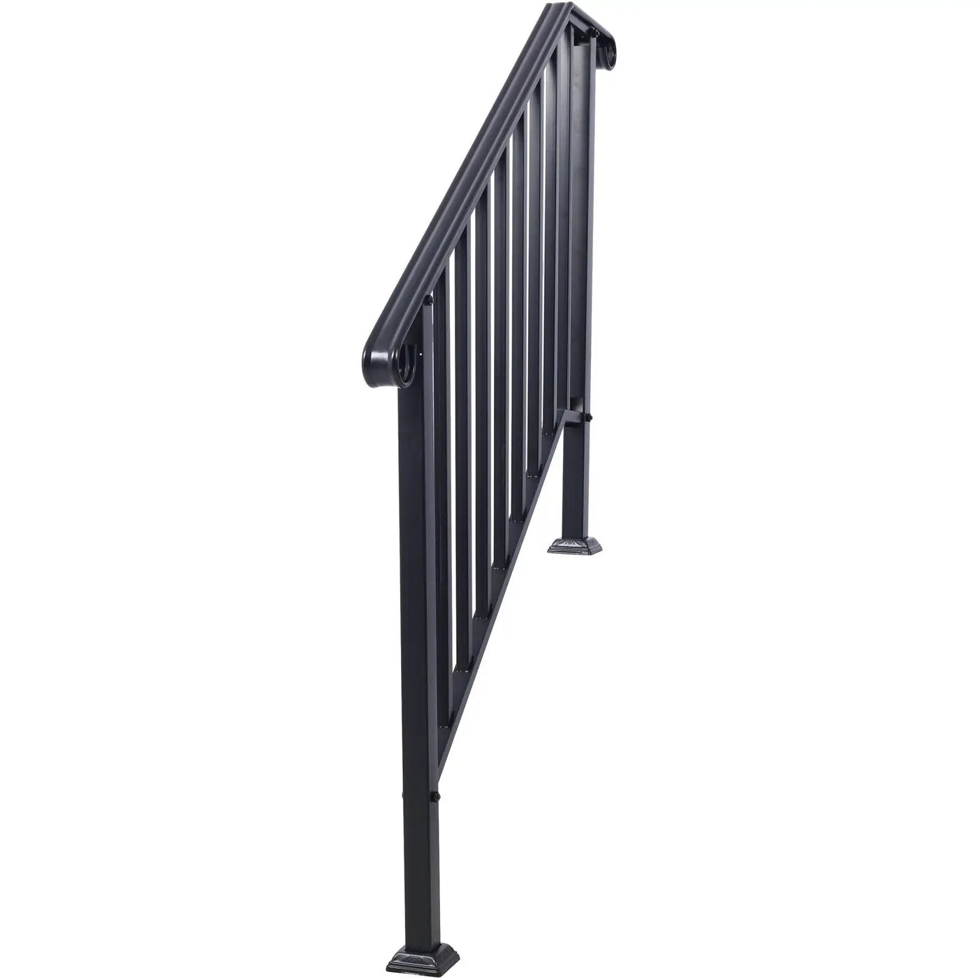 Handrails For Outdoor Steps, Fit 2 Or 3 Steps Outdoor Stair Railing, Wrought Iron Handrail, Flexible Porch Railing, Transitional Handrails For Concrete Steps Or Wooden Stairs by HouseOfZazla