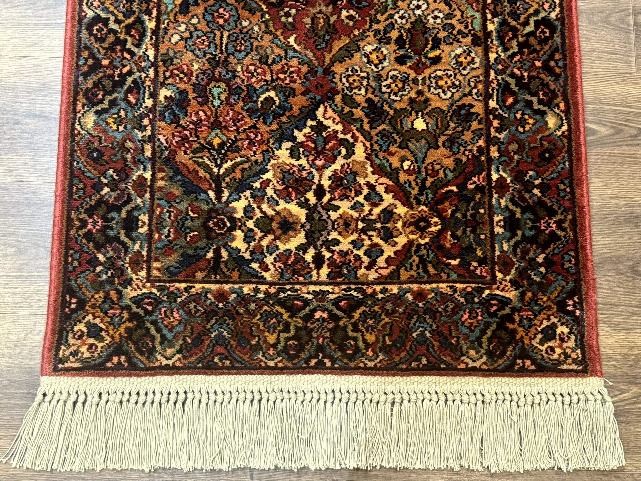 Karastan Rug 2.6 x 4 Multicolor Panel Kirman #717, Original 700 Series, Wool Pile Discontinued by Jewel Rugs