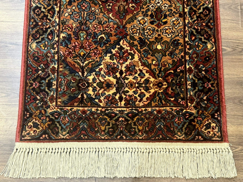 Karastan Rug 2.6 x 4 Multicolor Panel Kirman #717, Original 700 Series, Wool Pile Discontinued by Jewel Rugs