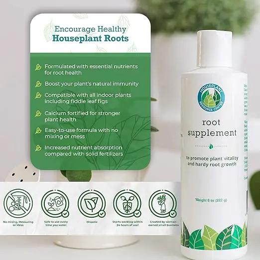 Root Supplement, Liquid Root Stimulator - for Fiddle Leaf Fig & Indoor Plants - Propagation Promoter, Root Rot Treatment - Food for Healthy Roots, Stems, & Leaves - 8 Oz by GreenHaven Gardens