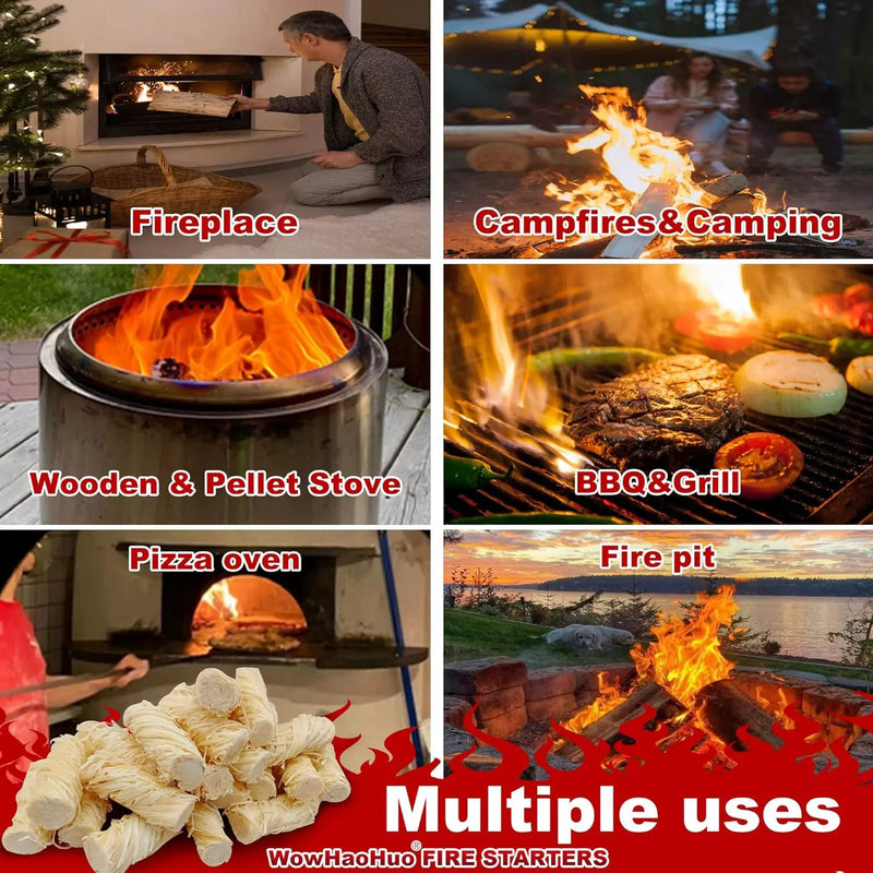 165Pcs Fire Starters for Fireplace, Campfire, BBQ, Grill Starter - All-Weather Firestarter - Charcoal Starter for Indoor and Outdoor by GreenHaven Gardens