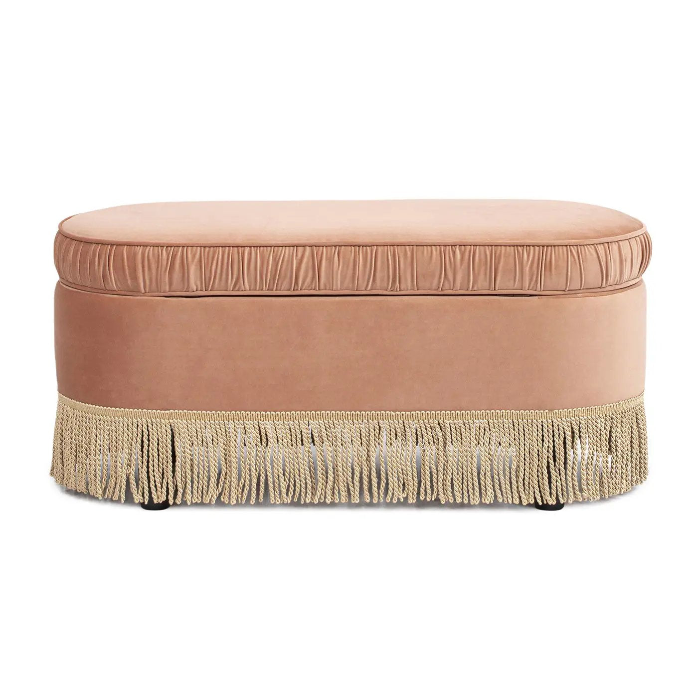 Serena - Contemporary Design Oval Storage Bench Ottoman by HouseOfZazla