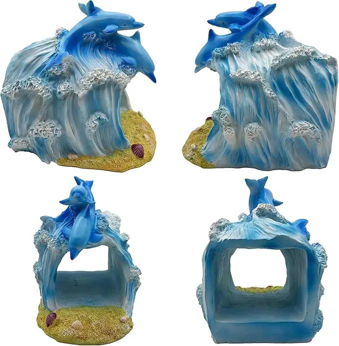 Dolphin Statue 3"x4" Gutter Downspout Extension Decor, Whimsical Garden Rain Diverter, Outdoor Decor Sculpture Ornament, Gutter Extender Diverter, Splash Blocks for Gutters Downspouts by GreenHaven Gardens