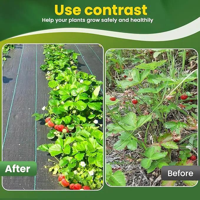 KAKO 6x200FT Weed Barrier Fabric, Heavy Duty Weed Barrier Landscape Fabric, Garden Weed Barrier Fabric, Garden Fabric Weed Barrier Weed Cloth for Landscaping Fabric, Garden Fabric, Driveway Fabric by GreenHaven Gardens
