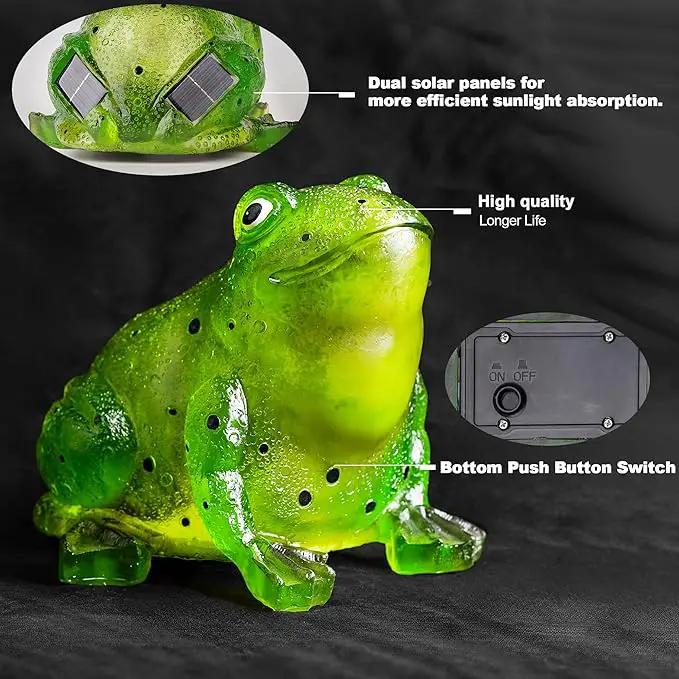 Solar Frog Lights Deck Decorative Lighting Statue Lawn Patio Backyard Outdoor Garden Decoration Housewarming Gift by GreenHaven Gardens