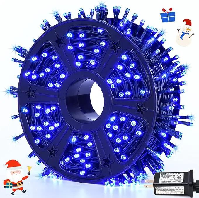 JMEXSUSS 500 LED Blue Christmas Lights Outdoor, 173ft 8 Modes Waterproof Christmas Tree Lights, Green Wire LED Fairy String Lights Plug in for Indoor Party House Holiday Christmas Decor by GreenHaven Gardens