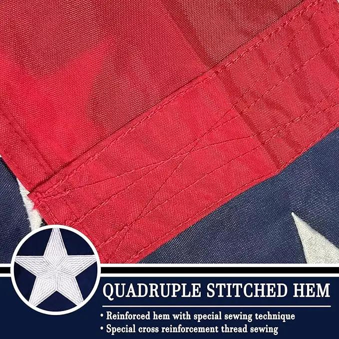 AZCOVER American Flag 8x12 FT Us Flag for Outside USA Heavy Duty Nylon American Flags for Outdoor with Embroidered Stars Sewn Stipes and Brass Grommets All Weather Lasting United States Flag by GreenHaven Gardens