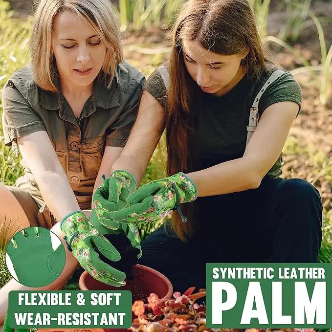HLDD HANDLANDY Work Gloves for Women and Ladies, Leather Gardening Gloves Flexible Mechanic Working Gloves by GreenHaven Gardens