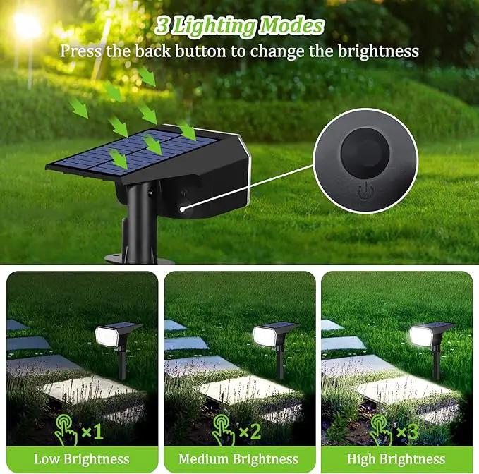 8-Pack Solar Spot Lights Outdoor, 59 LED Solar Lights Outdoor Waterproof, Outdoor Solar Lights for Yard with 3 Lighting Modes, Landscape Spotlights for Garden Pathway Driveway Walkway by GreenHaven Gardens