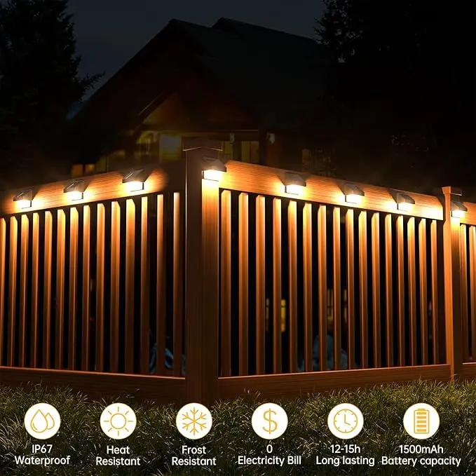 AOSEA High Bright Solar Lights Outdoor IP67 Waterproof, 6 Pack Solar Wall Powered Deck Lights with Tungsten Bulbs, Fence Lights for Outside, Yard, Patio, Fence, Steps, Garden, Landscape (Warm White) by GreenHaven Gardens