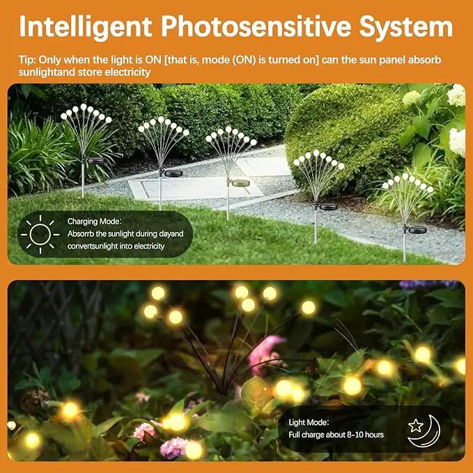 Warm-2Pack 16LED Firefly Warm Changing Lights,Garden Solar Lights Outdoor Decorative,Yard Waterproof Solar (Warm-2pcs) by GreenHaven Gardens