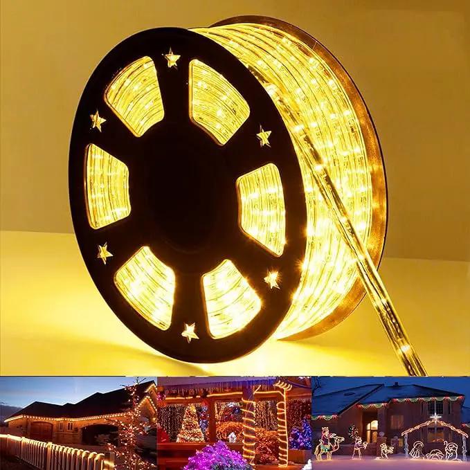 200ft LED Rope Lights Outdoor, 1440 LED Flexible Tube Lights with 8 Modes, Waterproof LED Rope Lighting for Outside, Garden, Patio, Bedroom, Party, Pool, Fences, Indoor Outdoor Decoration (Warm White) by GreenHaven Gardens