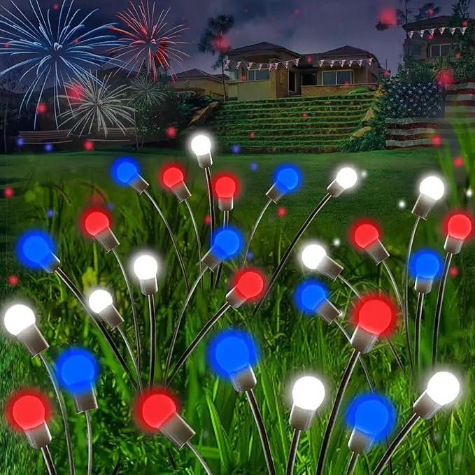 Albelt 2024 6pack Solar American Flag Lights - Solar Firefly Lights Outdoor 36LED Waterproof of The United States for Memory Day, Independence Day, National Day Decoration (Red+White+Blue) by GreenHaven Gardens