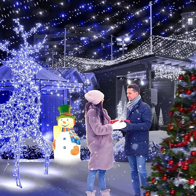 KNONEW 403FT 1000 LED Christmas Lights Outdoor String Light with 8 Modes and Timer Memory Waterproof Fairy Lights Decorations for Xmas Tree Yard Wedding Backdrop Decor(Blue and White) by GreenHaven Gardens