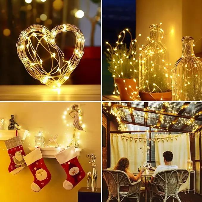 kolpop 6 Pack Solar Fairy Lights Outdoor, 32FT 80LED Solar Powered Twinkle Light Waterproof, 8 Mode Copper Wire Solar Tree Lighting for Outside Garden Yard Decorative (Warm White) by GreenHaven Gardens