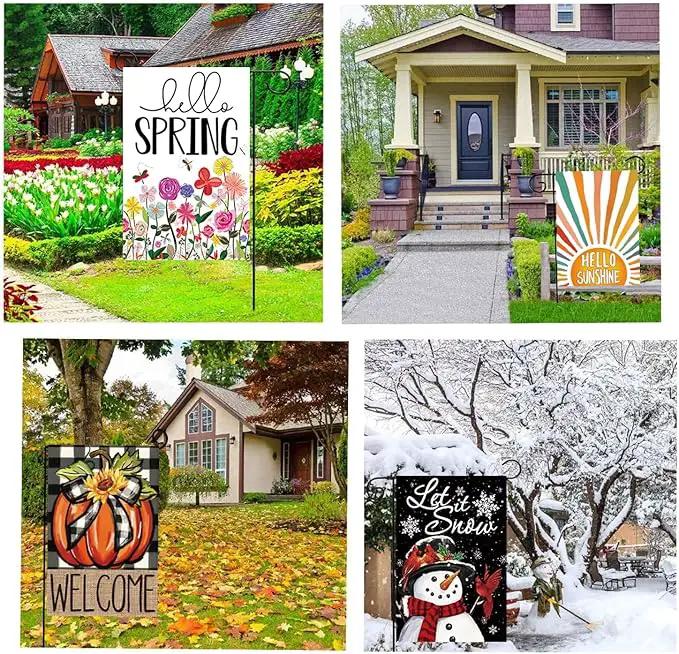 Doncida 20 Pack Seasonal Garden Flags Set Double Sided 12x18 Inch Small Yard Flags, Holiday Seasonal Garden Flag for Outside Decoration for All Year Round by GreenHaven Gardens