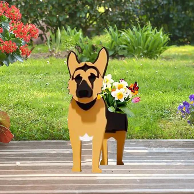 German Shepherd Dog Planter Plant Pots,Cute Garden Dog Flower Planter,Dog Planters Birthday Gifts for Women,Office,Indoor/Outdoor Decor(9.45 * 5.51 * 13.82in) by GreenHaven Gardens