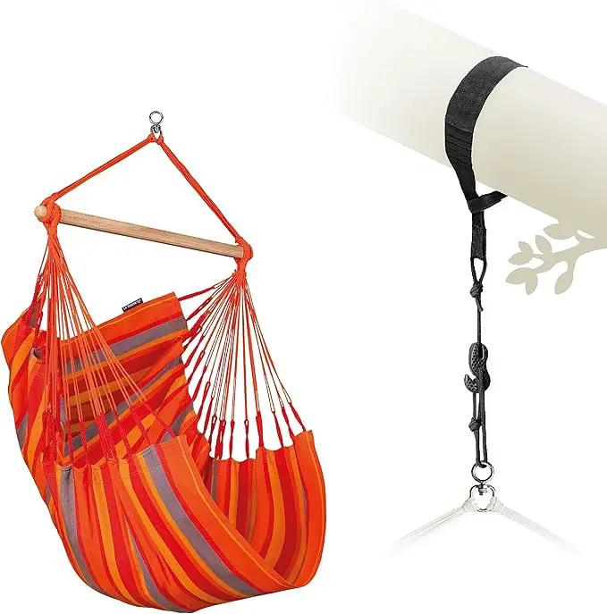 LA SIESTA® - Medium Basic Domingo Hammock Chair & TreeMount - Weather & Tear Resistant Hanging Chair w/Suspension Kit for Trees Beams & Posts - Bedroom Patio Outdoor Indoor Hammock Chair - Toucan by GreenHaven Gardens