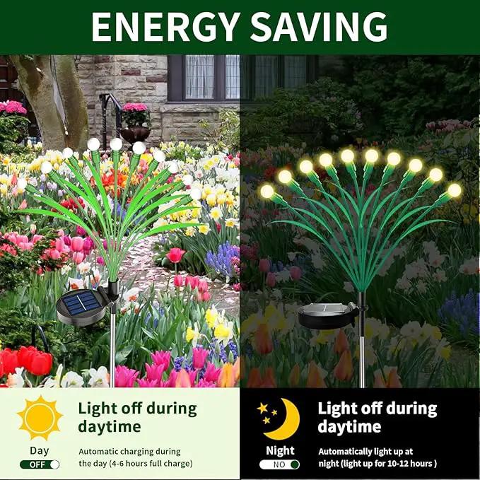 Aogist Solar Garden Lights Outdoor Waterproof,2 Packs 20 LED,Sway by Wind, Yard Patio Pathway Decoration, High Flexibility Iron Wire & Heavy Bulb Base,Warm White by GreenHaven Gardens