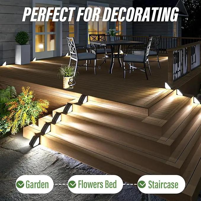 JSOT Solar Step Stair Lights Outdoor Waterproof for Yard Lighting Decor, 14 Pack Solar Powered Deck Fence Lights Outside, Solar Garden Lights for Backyard, Front Porch Step, Balcony, Wall, Patio by GreenHaven Gardens