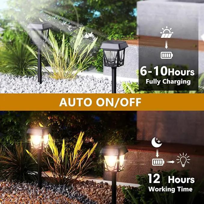 Raynic Solar Pathway Light, 6 Pack Pathway Lights Outdoor, USB-C Rechargable, Waterproof IPX6, 12H Long Lasting Solar Landscape Lights for Walkway Path Yard Lawn Decor, Warm White by GreenHaven Gardens