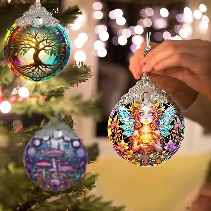 Fairy Stained Glass Suncatcher, Jocidea Fairy Ornament, Fairy Christmas Ornament, Holidays Ornaments, Christmas Tree Ornament, Fairy Decor, Gifts for Fairy Lovers by GreenHaven Gardens