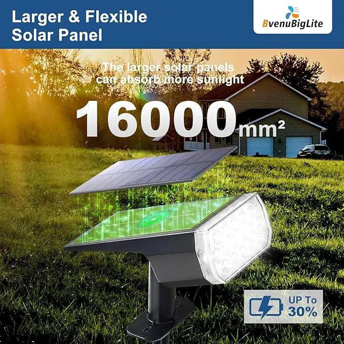 Solar Lights Outdoor Waterproof: IP65 Led Spot Light Decorations for Garden - 3 Lighting Modes Solar Powered for Yard - Dust to Dawn Landscape Lighting Patios Pathway Driveway 6PC White by GreenHaven Gardens