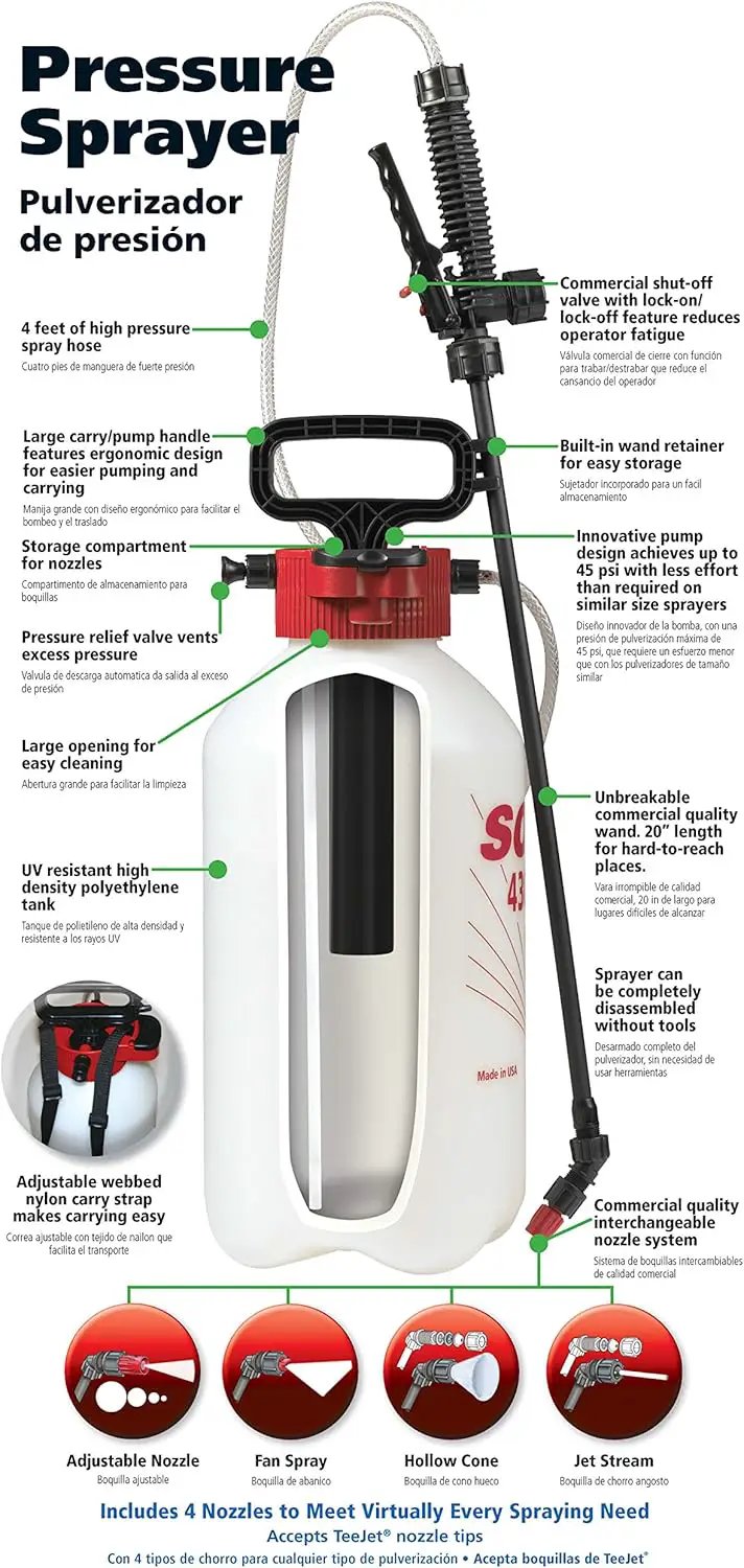 Solo 430-2G 2-Gallon Farm and Garden Sprayer with Nozzle Tips for Multiple Spraying Needs by GreenHaven Gardens