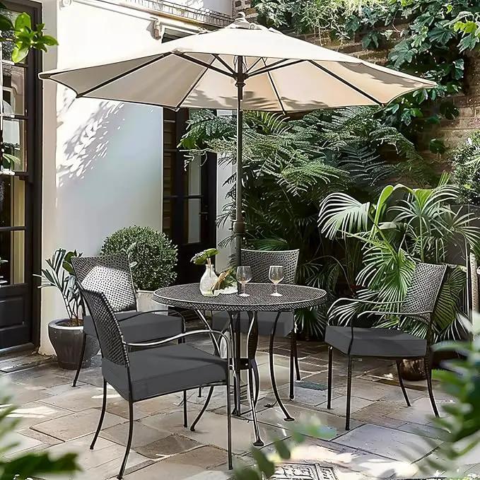 Favoyard Patio Chair Cushions 20 x 20 x 3 Inch Waterproof Outdoor Seat Cushions for Patio Furniture 3-Year Color Fastness Garden Sofa Couch Pads with Handle & Adjustable Straps Set of 2, Dark Grey by GreenHaven Gardens