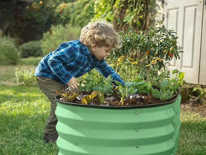 Galvanized Raised Garden Beds Outdoor // 4×2×1 ft (2-Pack) Planter Raised Beds for Gardening, Vegetables, Flowers (Light Green) // Large Metal Garden Box by GreenHaven Gardens
