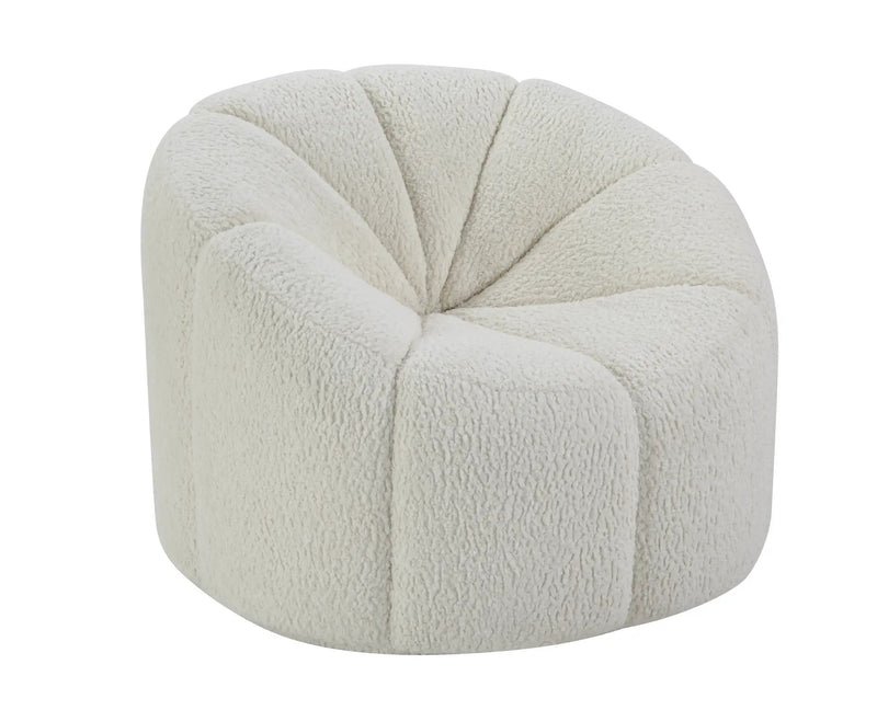 Osmash - Teddy Sherpa Chair With Swivel - White by Unique Piece Furniture