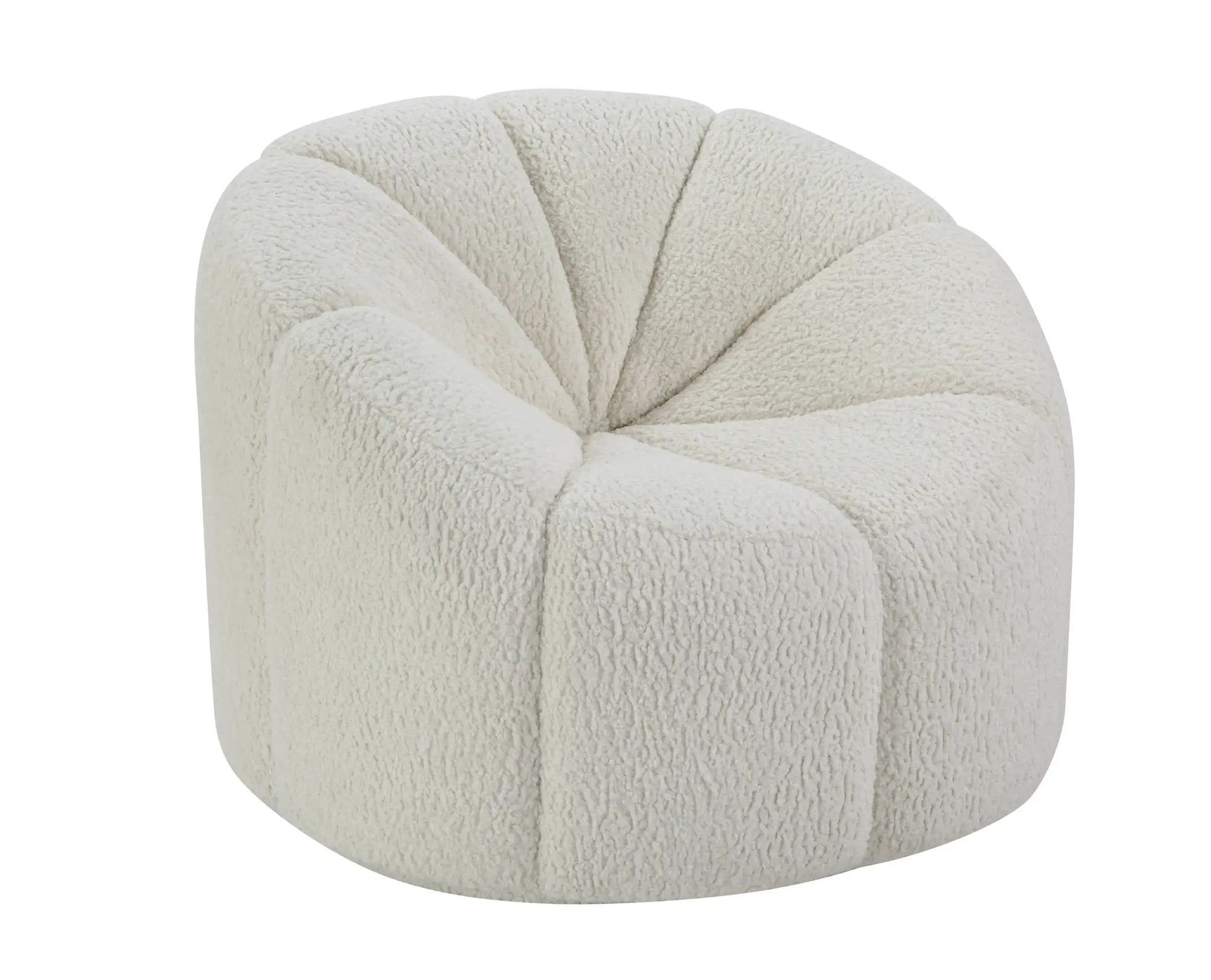 Osmash - Teddy Sherpa Chair With Swivel - White by HouseOfZazla