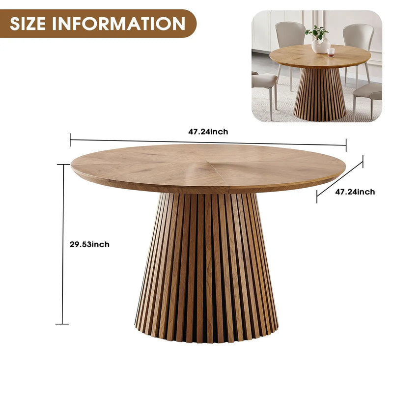 Round Dining Table For Dining Room - Natural Wood by Unique Piece Furniture
