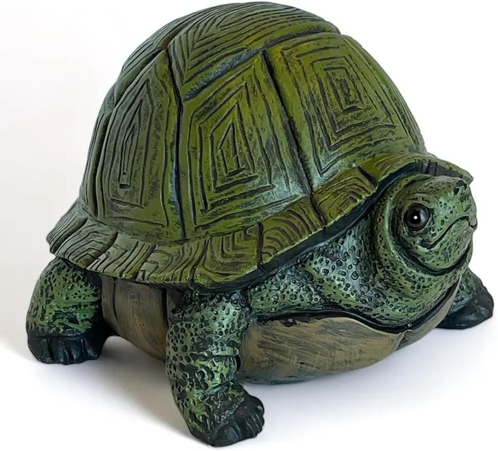 Stocky Turtle Garden and Patio Decor and Key Hider - Holds 2 Hidden Keys Outside, Secret Hidden Door Underneath by GreenHaven Gardens