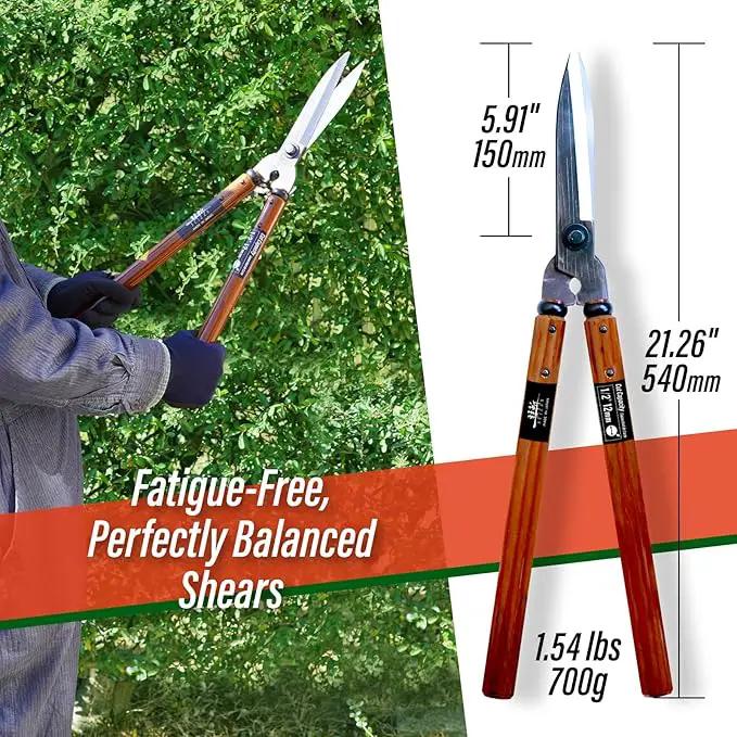 SUIZAN Hedge Shears 21.3" - Professional Japanese Garden Clippers for Precise Trimming Gardening Tools by GreenHaven Gardens